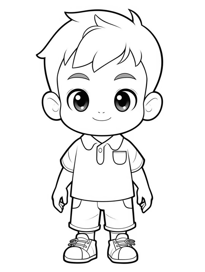 tranh tô màu bé trai 27