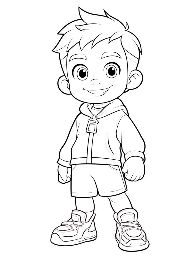 tranh tô màu bé trai 28