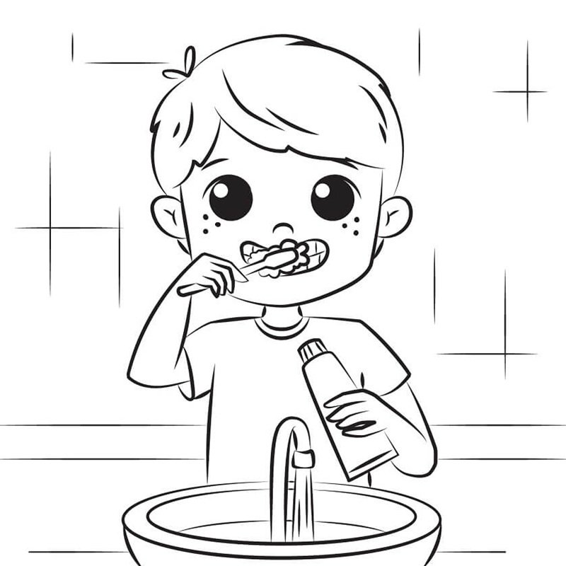 tranh tô màu bé trai 3