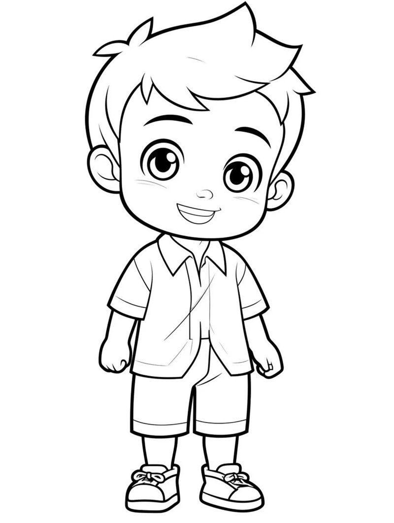 tranh tô màu bé trai 30