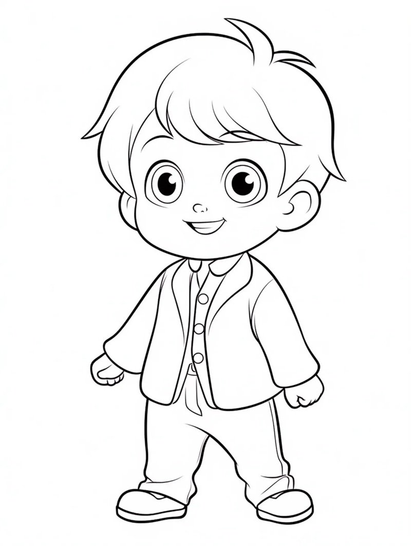 tranh tô màu bé trai 35