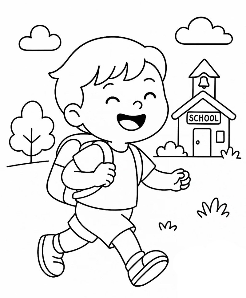 tranh tô màu bé trai 37