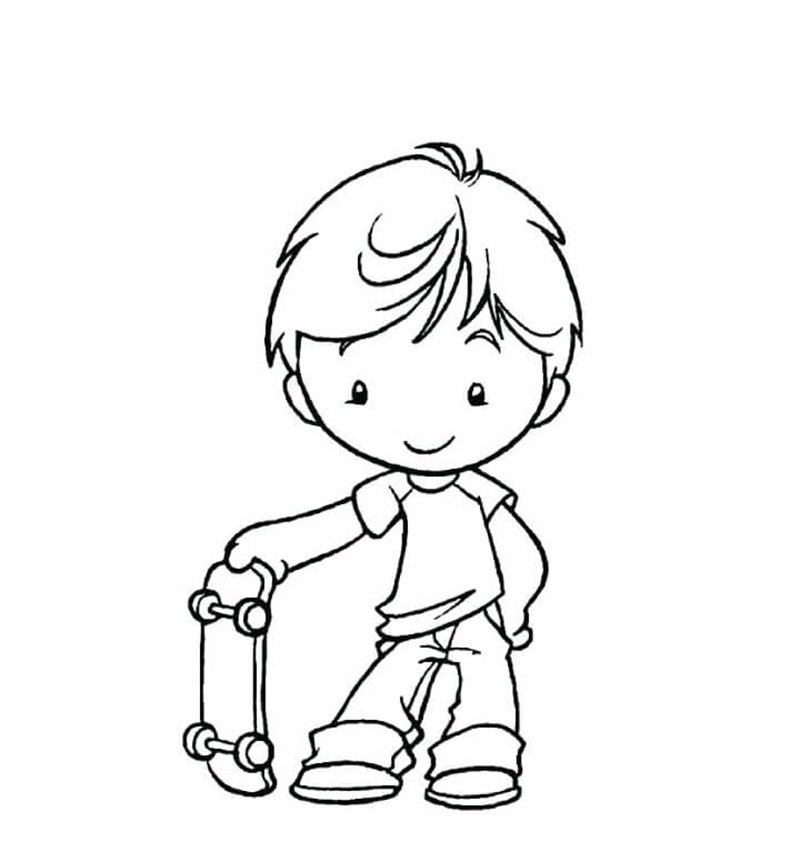 tranh tô màu bé trai 8