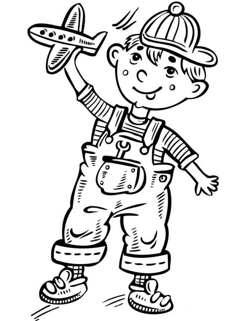 tranh tô màu bé trai 9