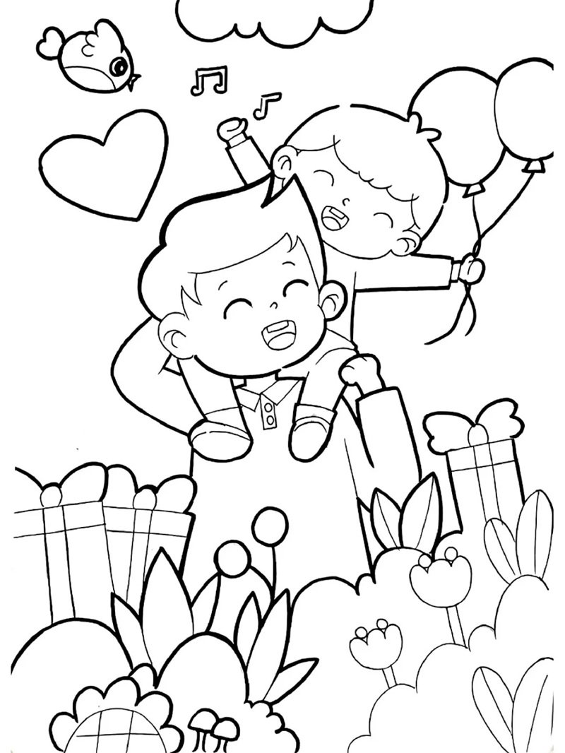 tranh tô màu bố 29