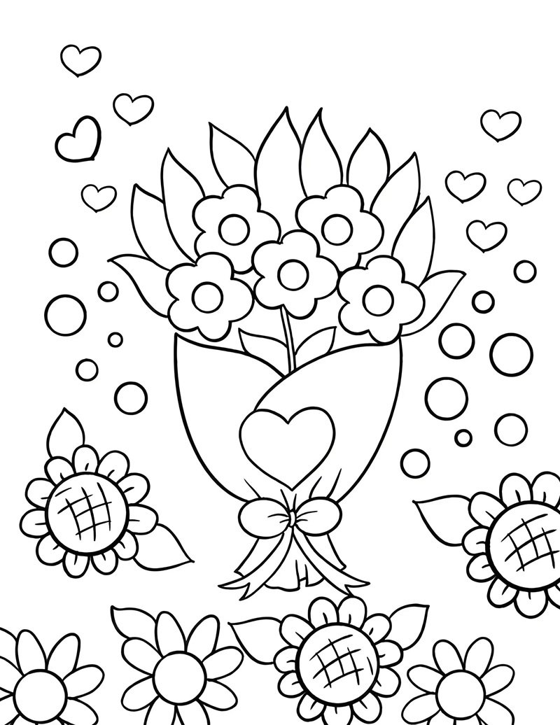 tranh tô màu bông hoa 5 cánh 3