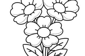 50+ tranh tô màu bông hoa 5 cánh dễ thương