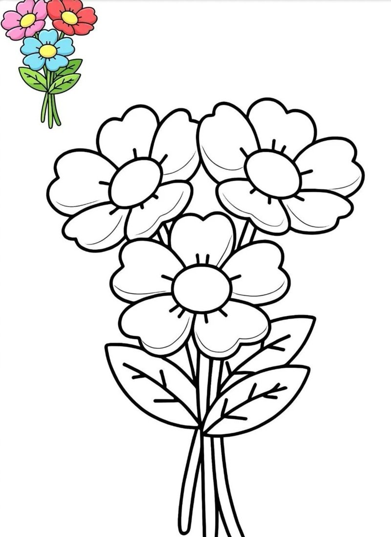 tranh tô màu bông hoa 5 cánh 32