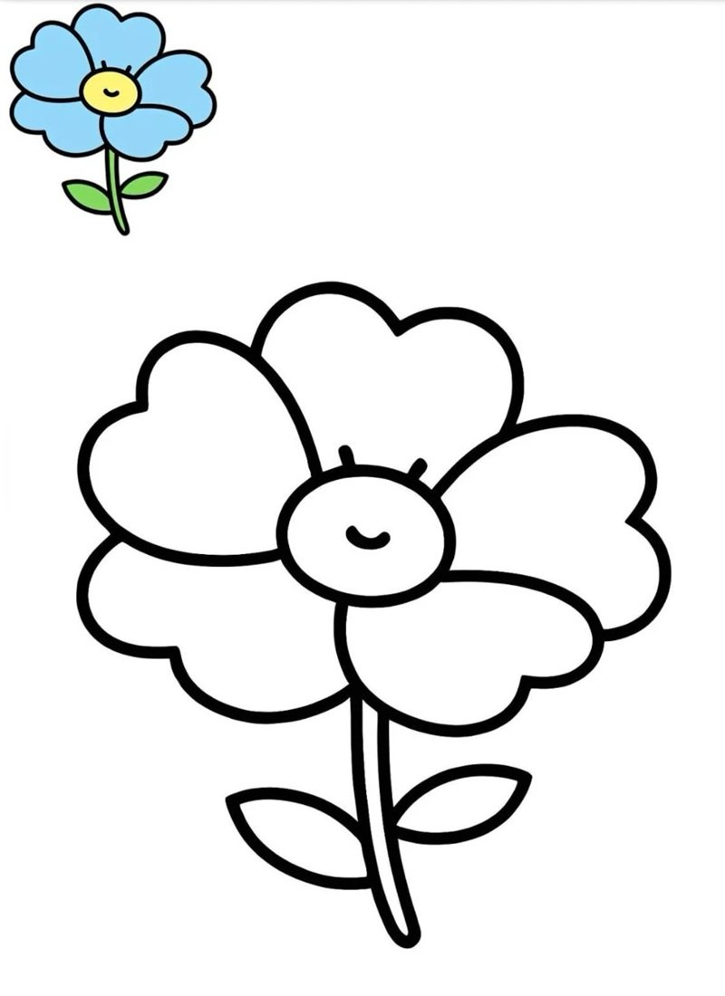 tranh tô màu bông hoa 5 cánh 34
