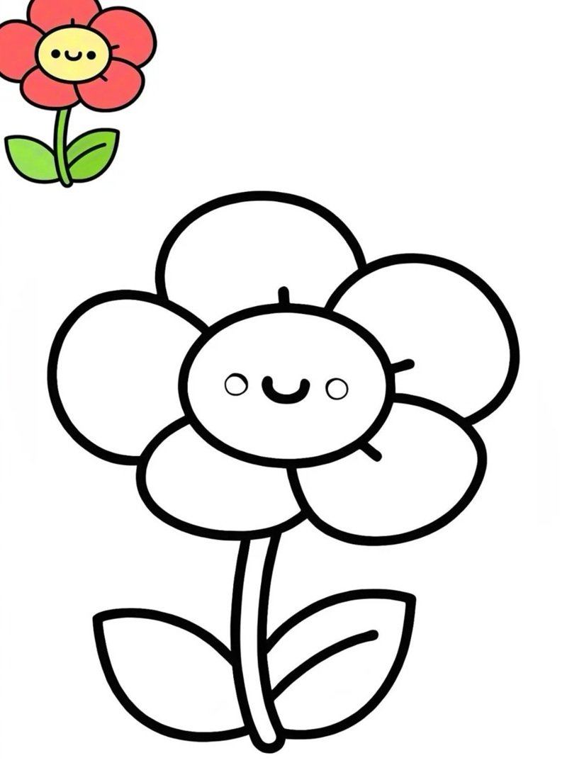 tranh tô màu bông hoa 5 cánh 35
