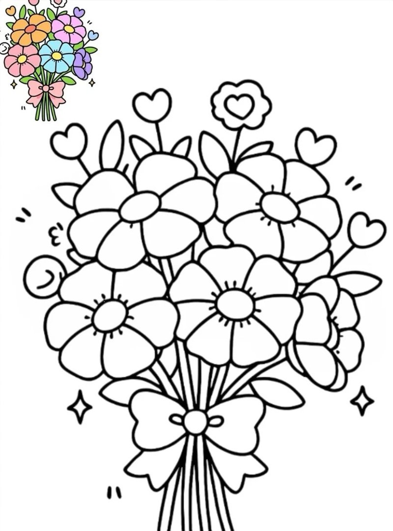 tranh tô màu bông hoa 5 cánh 36