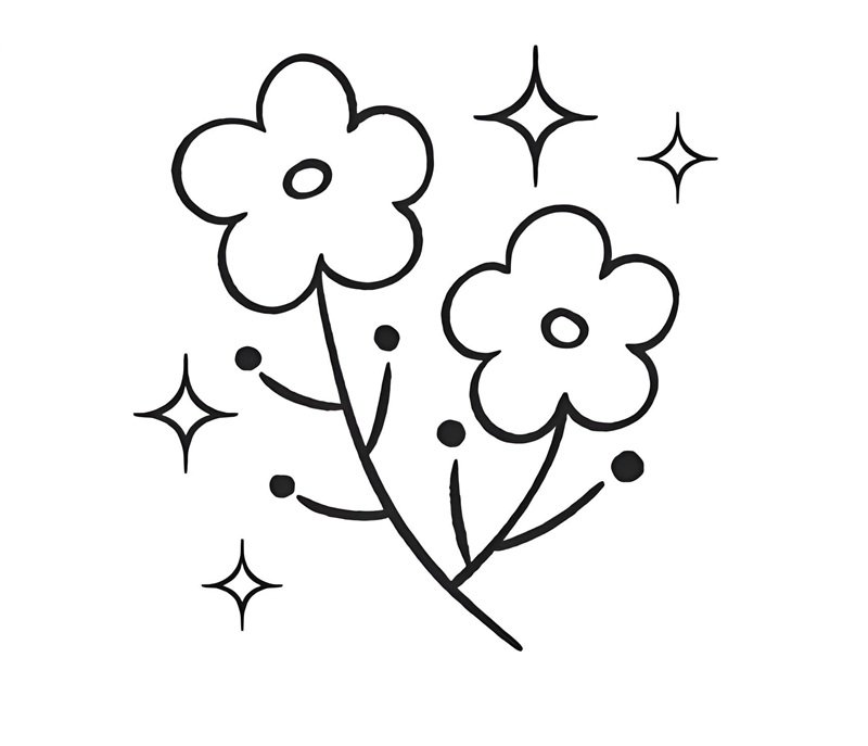 tranh tô màu bông hoa 5 cánh 5