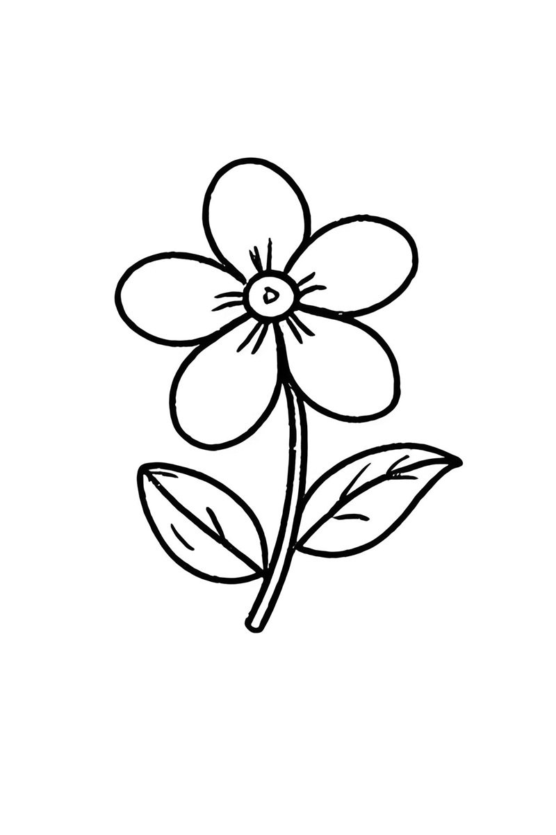 tranh tô màu bông hoa 5 cánh 6