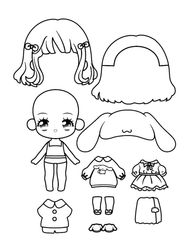 Tải ngay 64+ tranh tô màu búp bê giấy dễ thương