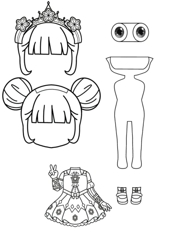 Tải ngay 64+ tranh tô màu búp bê giấy dễ thương