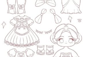 Tải ngay 64+ tranh tô màu búp bê giấy dễ thương