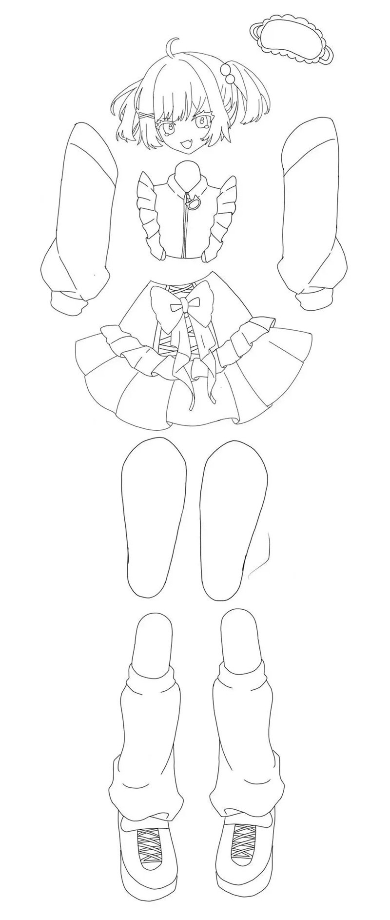 tranh tô màu búp bê giấy cute 31