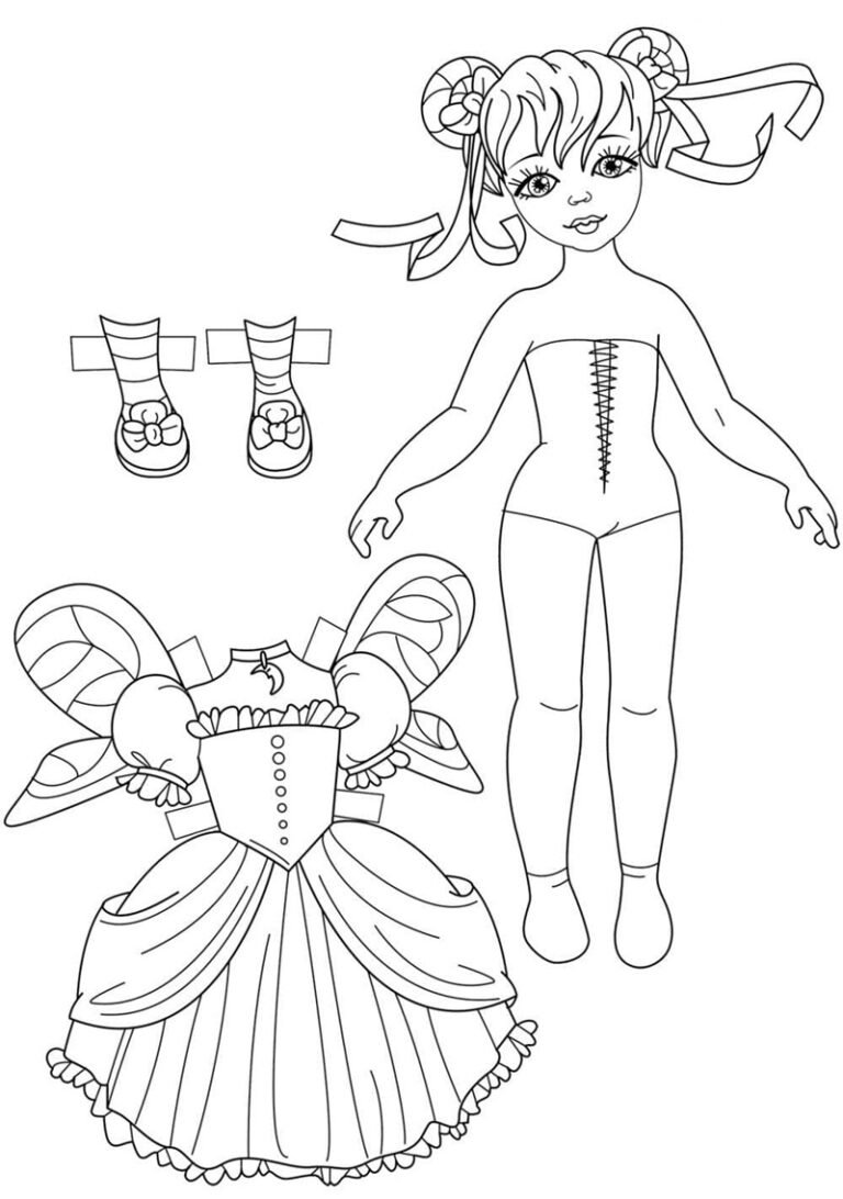 Tải ngay 64+ tranh tô màu búp bê giấy dễ thương