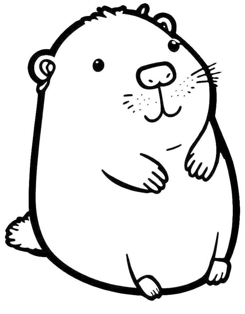 tranh tô màu capybara cute 10