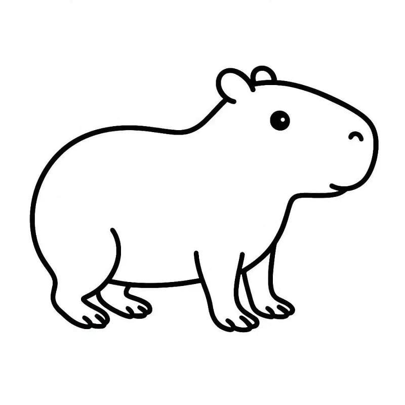 tranh tô màu capybara cute 18