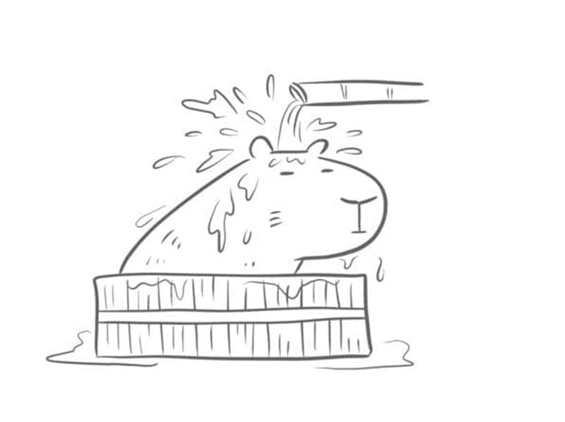 tranh tô màu capybara cute 20