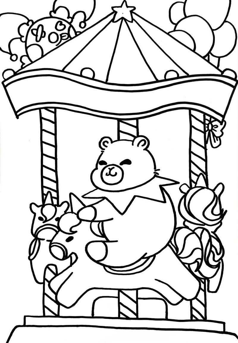 tranh tô màu capybara cute 29