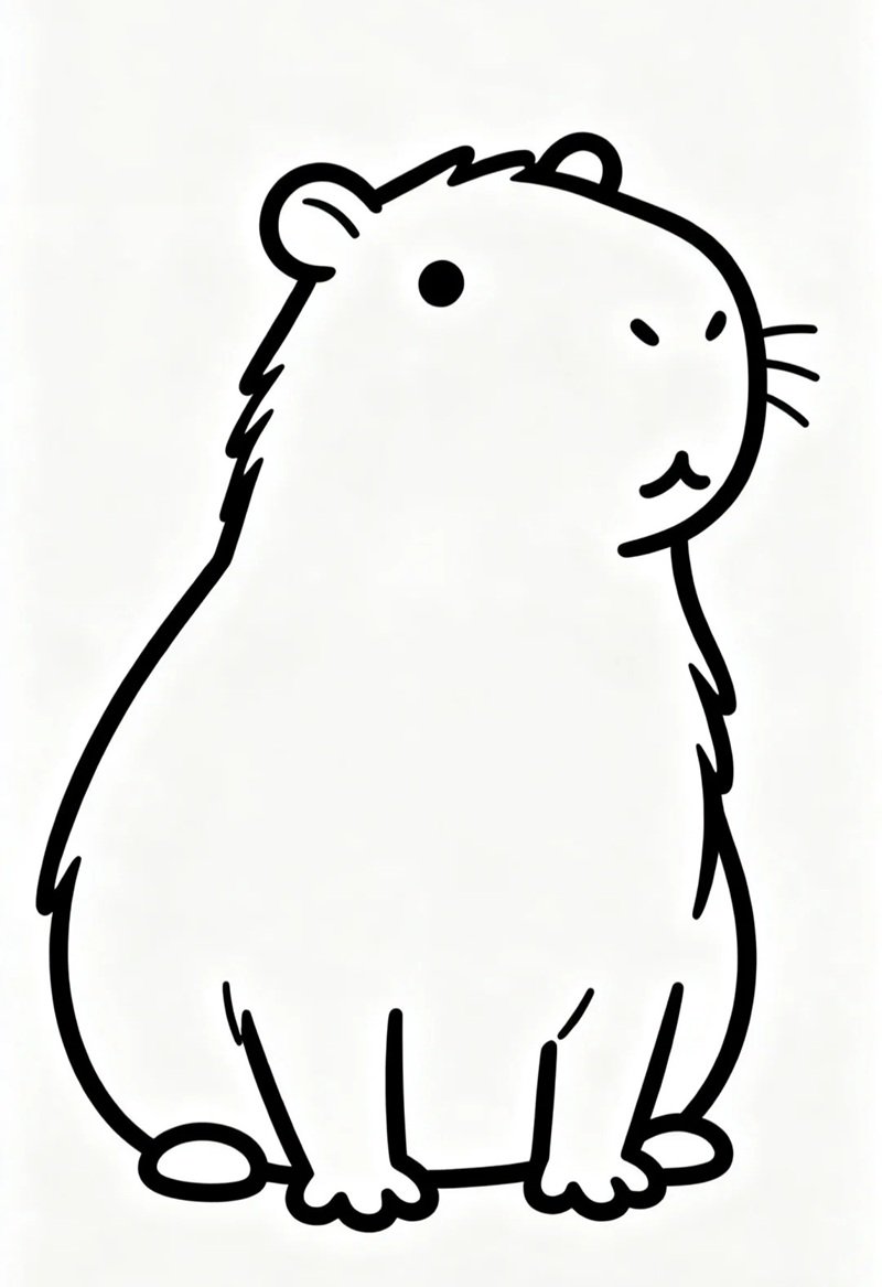 tranh tô màu capybara cute 31