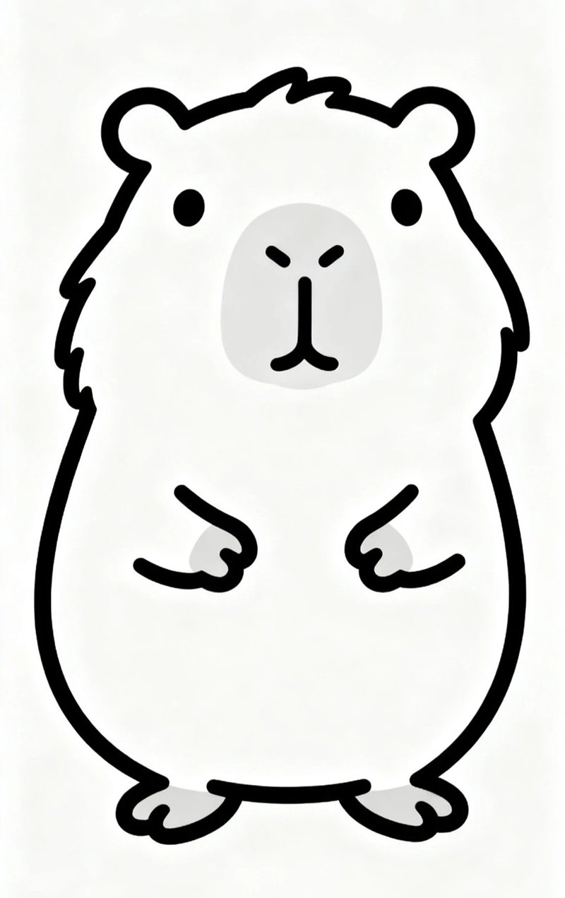 tranh tô màu capybara cute 32