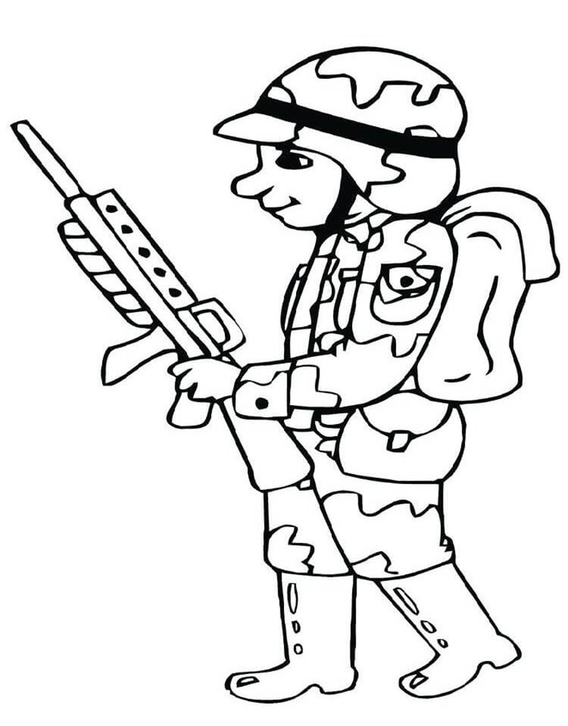 tranh tô màu chú bộ đội việt nam 17
