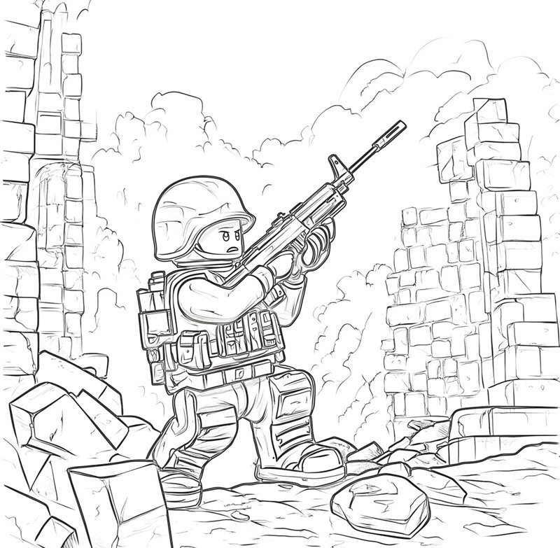 tranh tô màu chú bộ đội việt nam 21