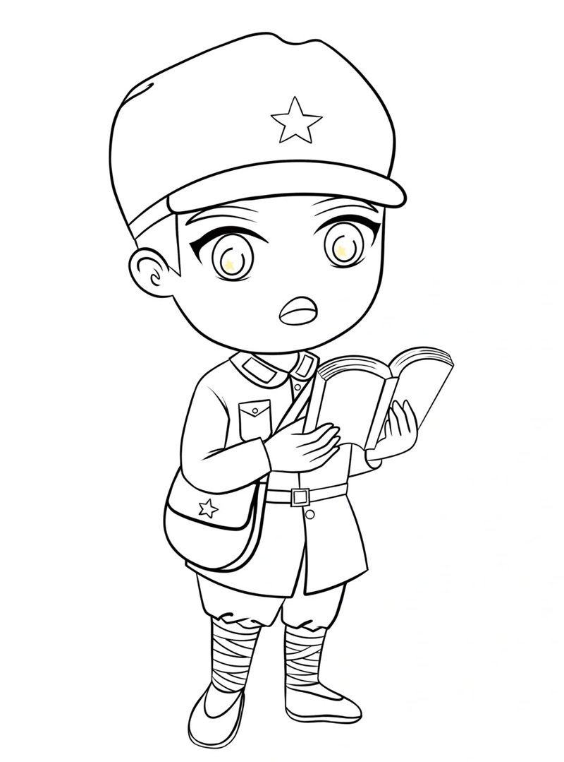 tranh tô màu chú bộ đội việt nam 27