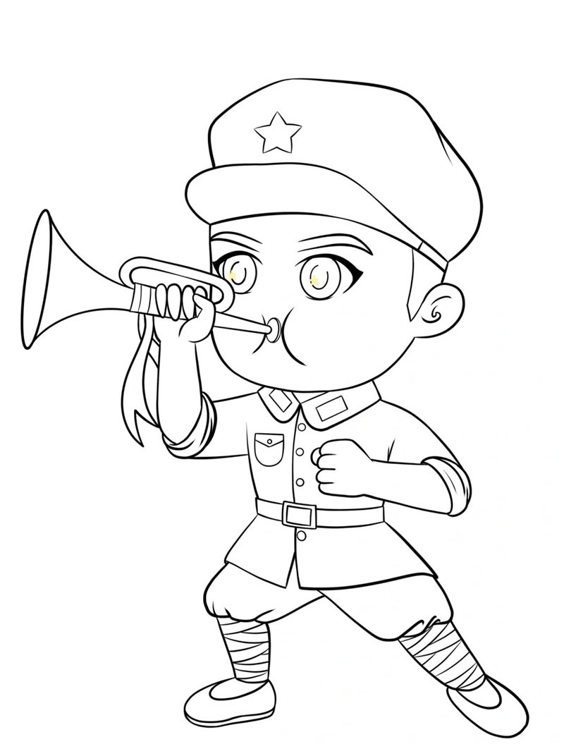 tranh tô màu chú bộ đội việt nam 28