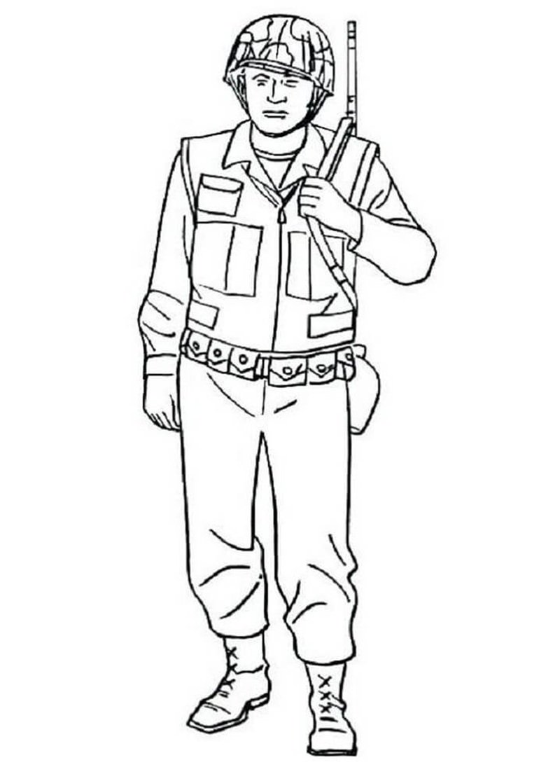 tranh tô màu chú bộ đội việt nam 4