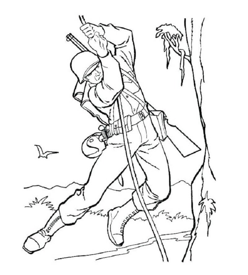 tranh tô màu chú bộ đội việt nam 5