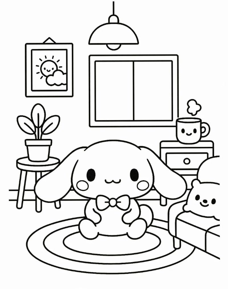 tranh tô màu cinnamoroll cho bé