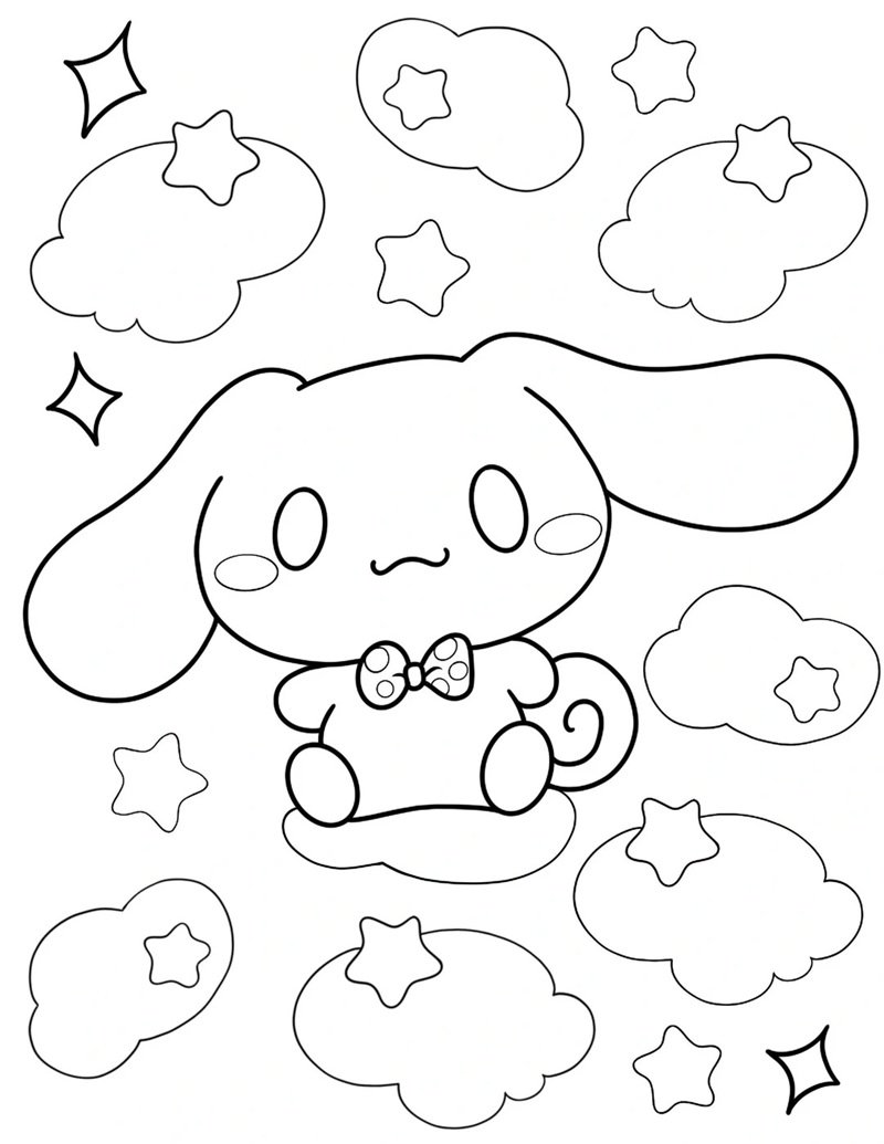 tranh tô màu cinnamoroll cute 1