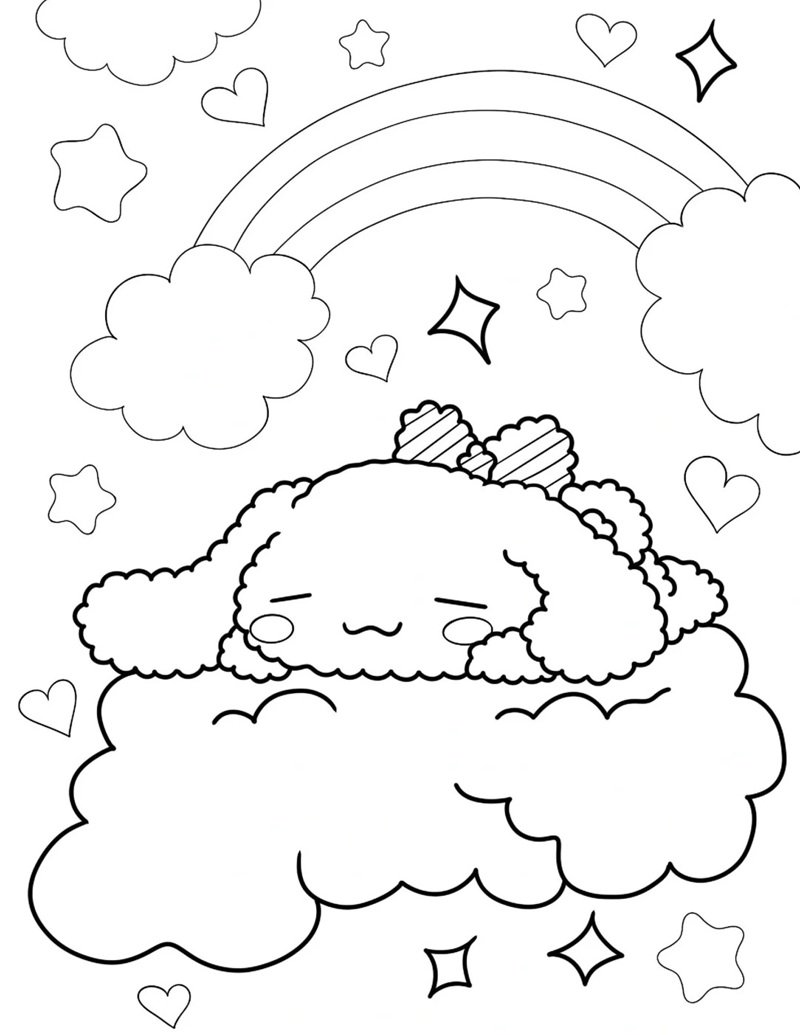 tranh tô màu cinnamoroll cute 3