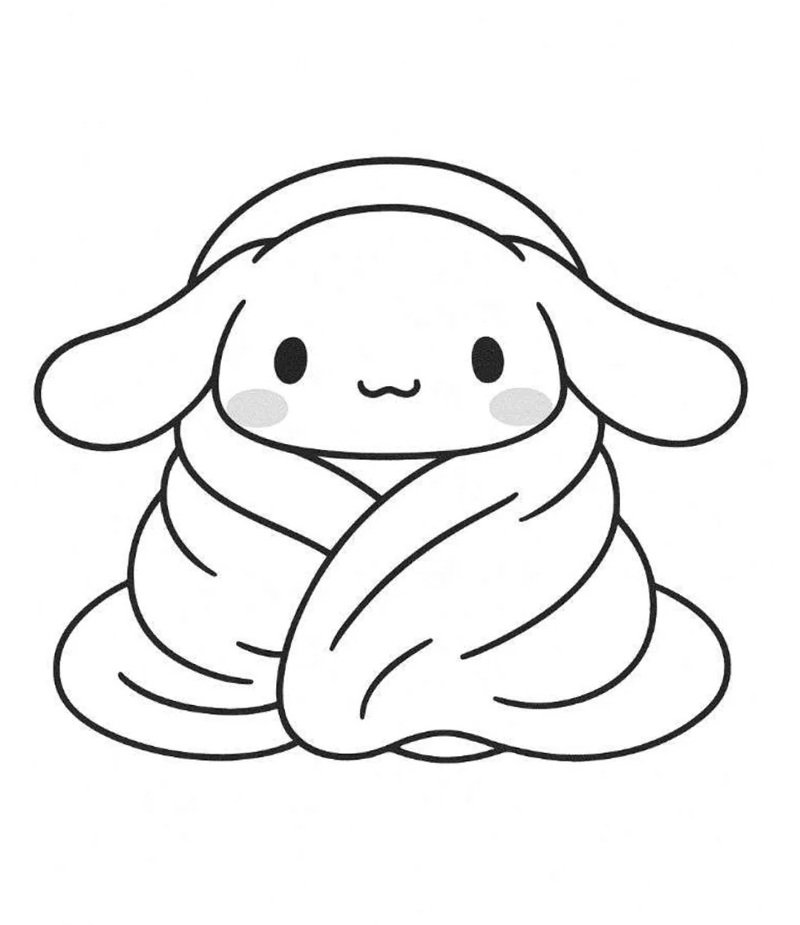 tranh tô màu cinnamoroll cute anime