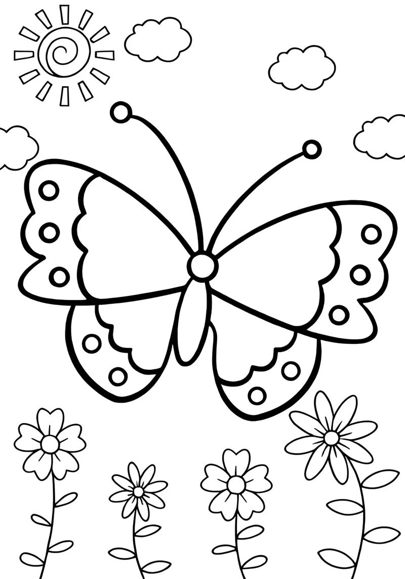 tranh tô màu con bướm 11