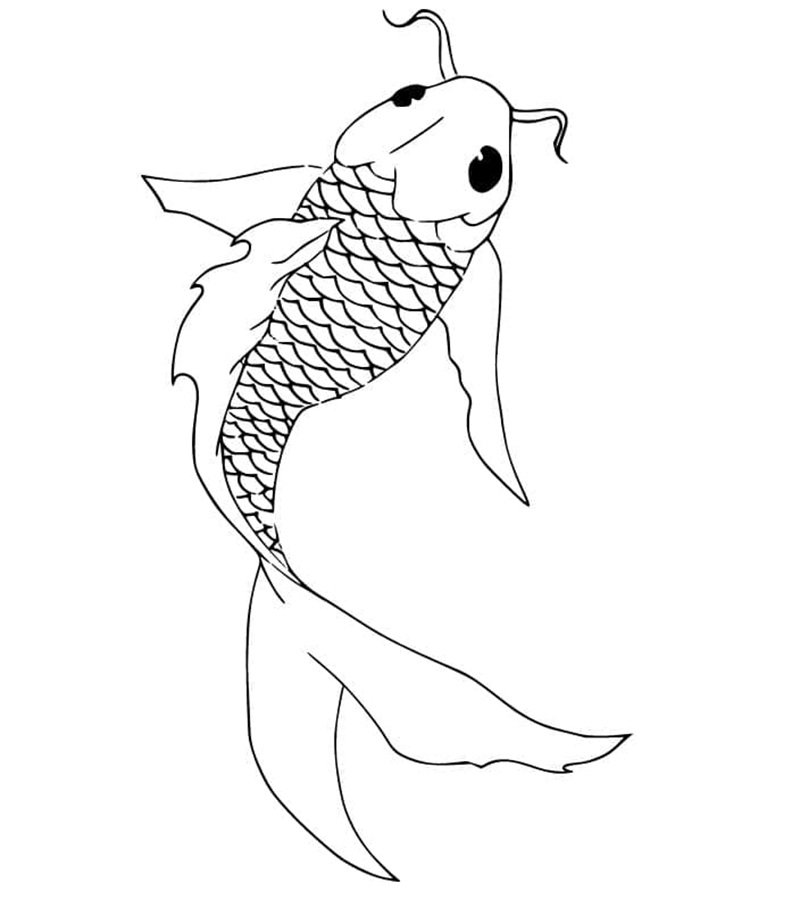 tranh tô màu con cá chép 10