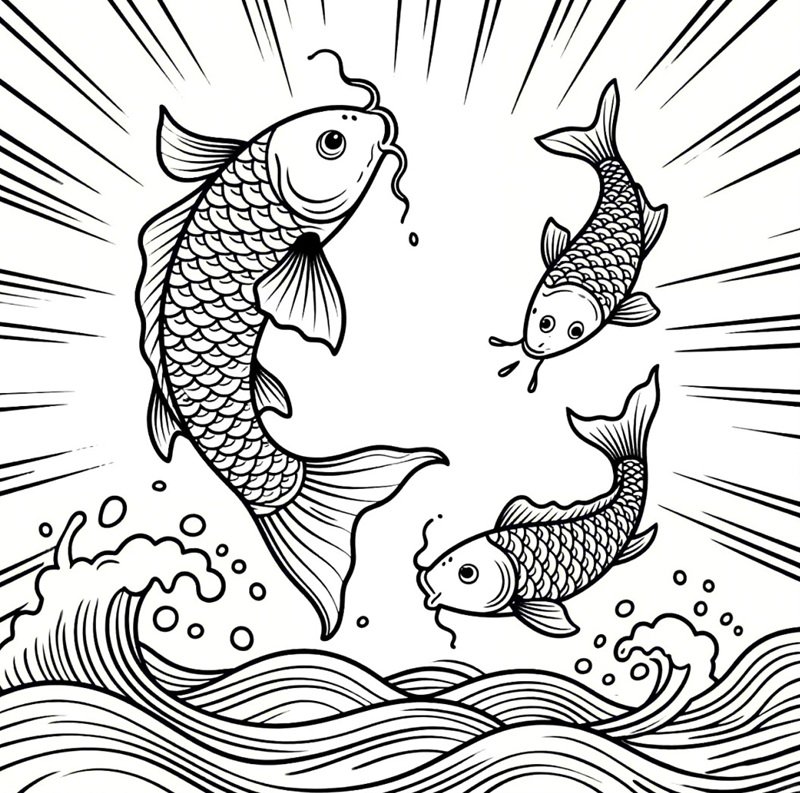 tranh tô màu con cá chép 22