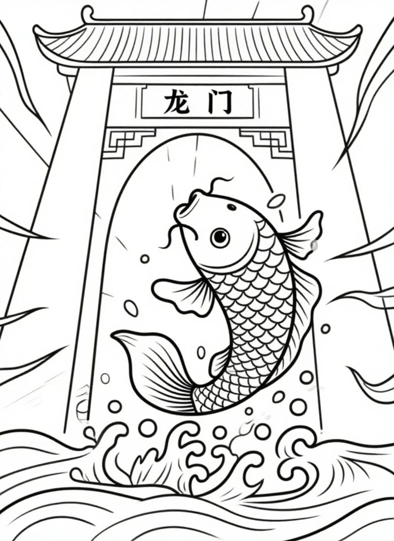 tranh tô màu con cá chép 24