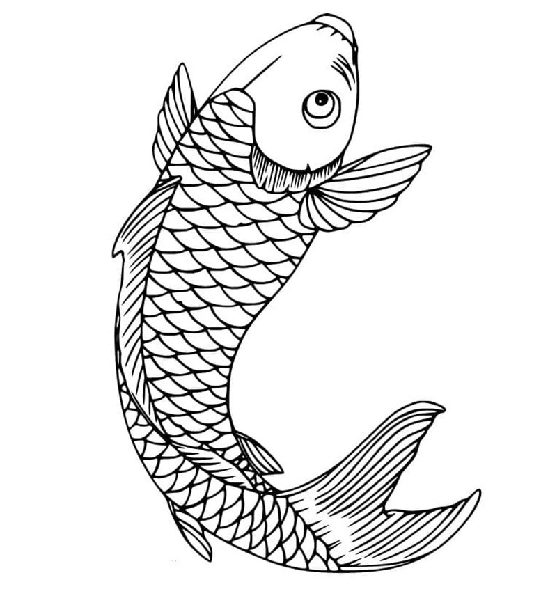 tranh tô màu con cá chép 3