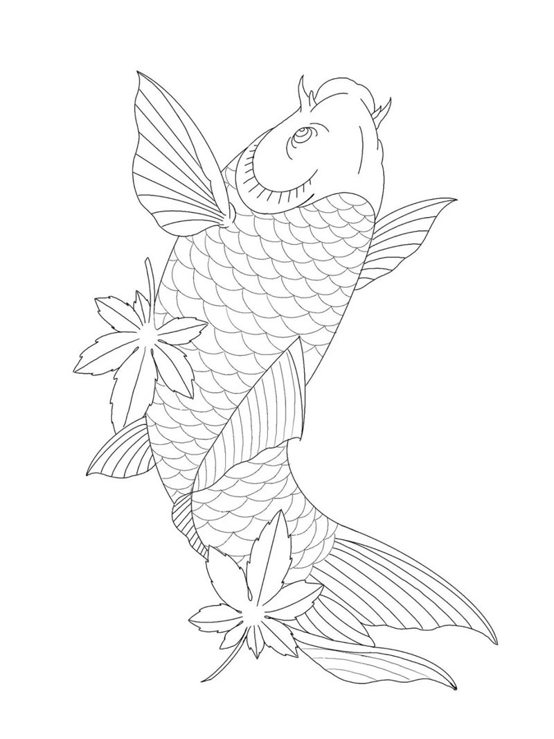 tranh tô màu con cá chép 30