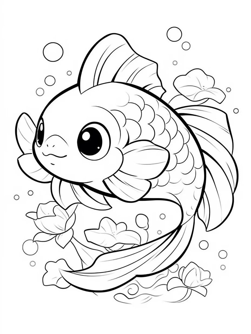 tranh tô màu con cá chép 31