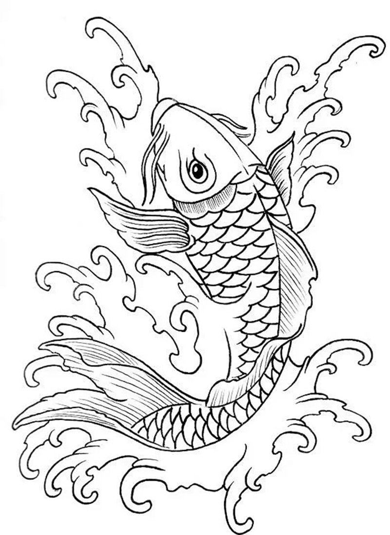 tranh tô màu con cá chép 33
