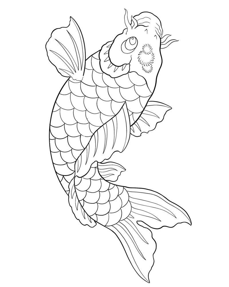 tranh tô màu con cá chép 36
