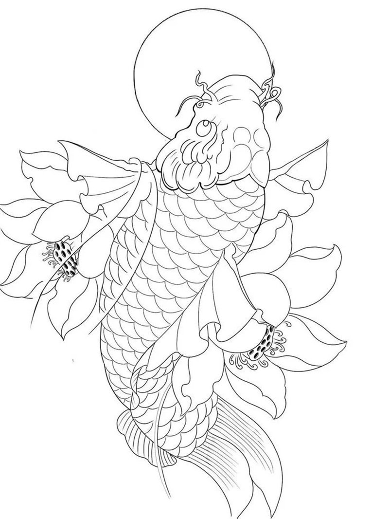 tranh tô màu con cá chép 38