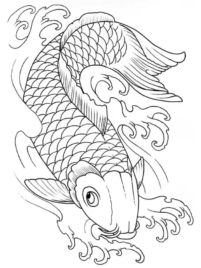 tranh tô màu con cá chép 39