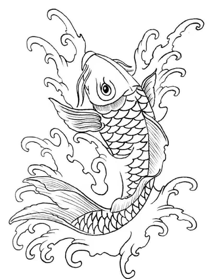 tranh tô màu con cá chép 40